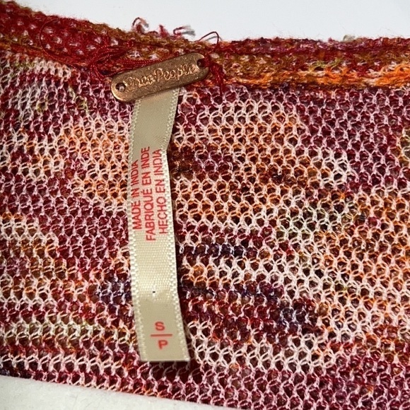 Free People Red Rudi Ruffle Long sleeves Bohemian top size Small - Picture 4 of 16